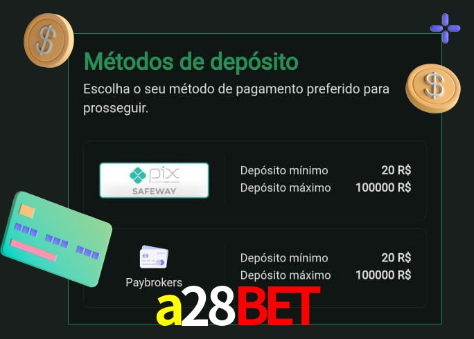 O cassino a28bet oferece uma grande variedade de métodos de pagamento
